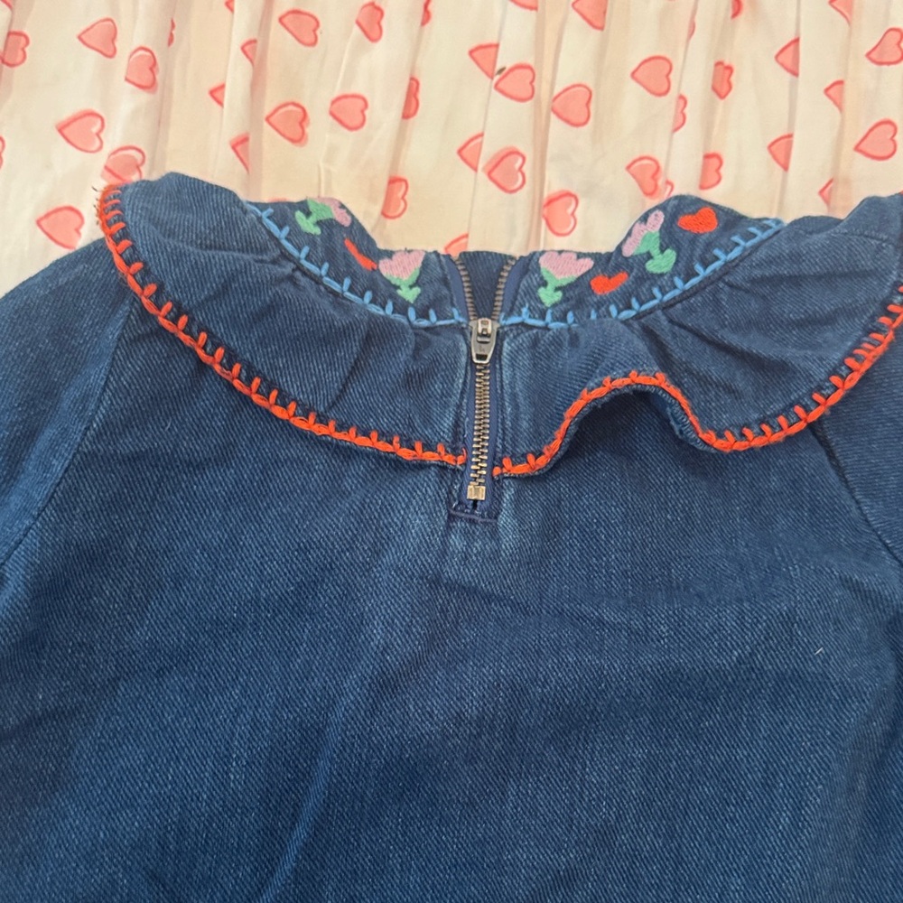 Stella McCartney Kids Blue Dress with Colorful Embroidery - Picture 6 of 9